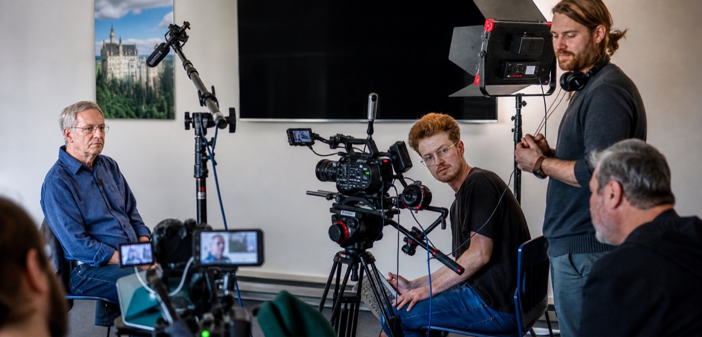 Film production crew on set